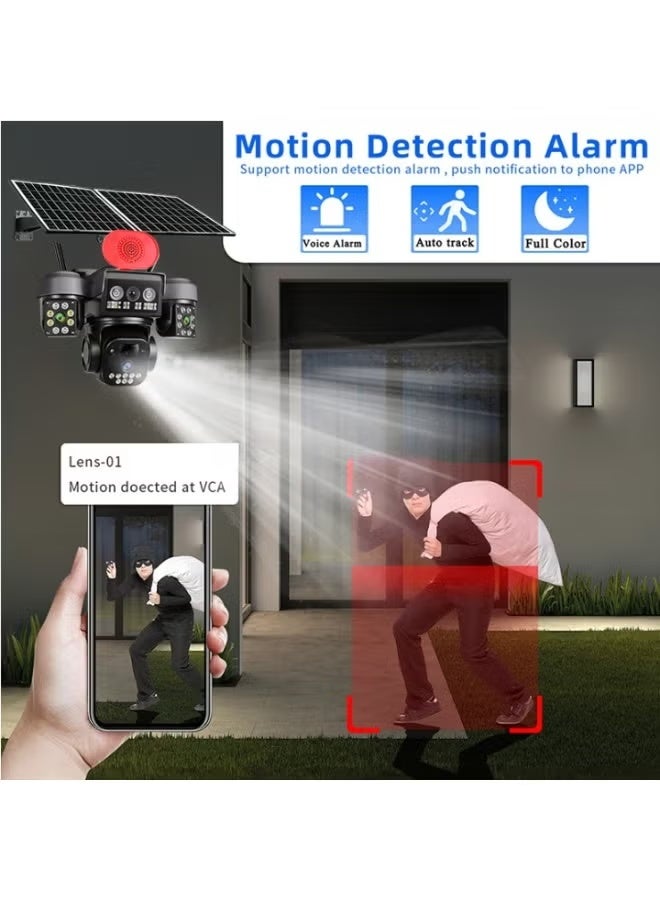 HONTON HD Intelligent Solar PTZ Security Camera with Real-Time Alerts, Solar-Powered Outdoor Surveillance, Motion Detection, Remote Mobile Viewing, Pan-Tilt-Zoom Control | DX800 - Image 4